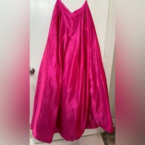Sherri Hill Hot Pink Full-Length Satin Skirt
